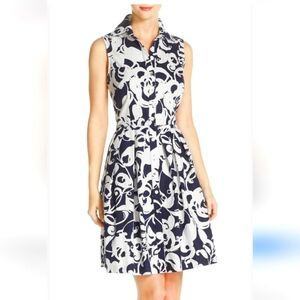 Just Taylor fit and flare knee length dress. Size S XS Black White floral